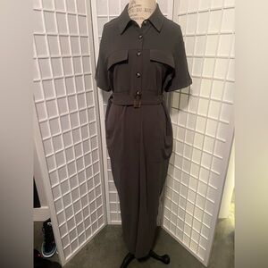 Womens Short-Sleeve Utility Jumpsuit